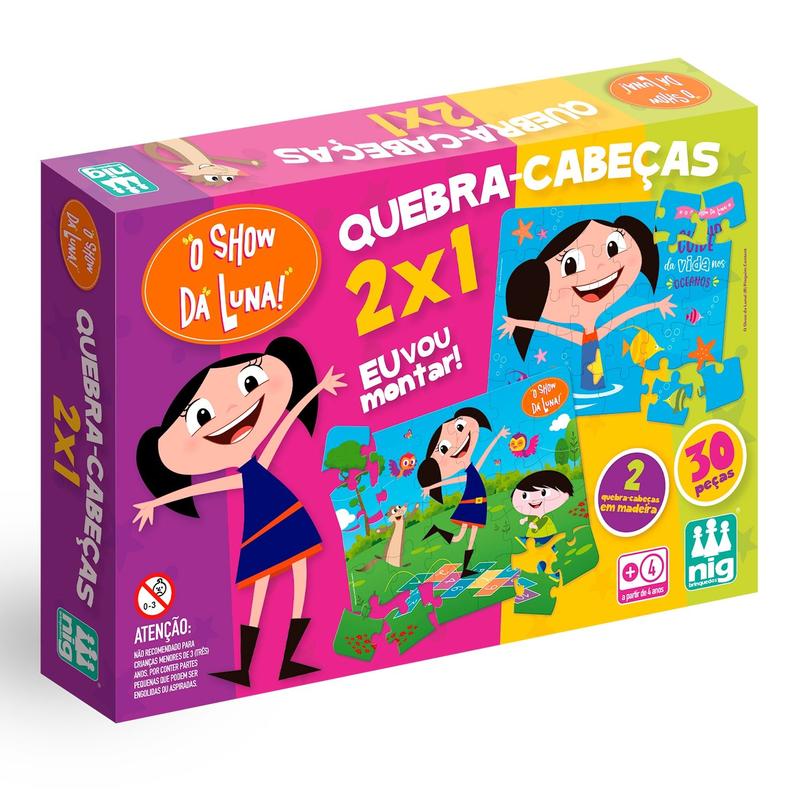 Quebra Cabeça Infantil O Show Da Luna 2 Em 1 Nig Brinquedos 30